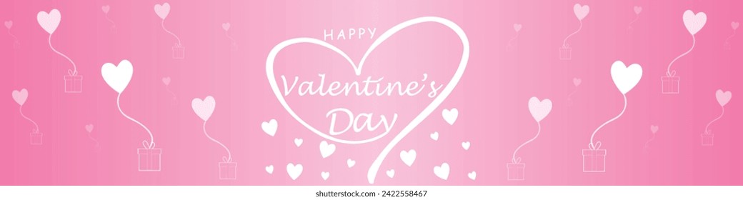 Happy valentines day. Vector banner, greeting card, flayer, poster,  with text Happy valentines day