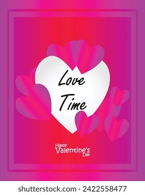 Happy valentines day. Vector banner, greeting card, flayer, poster,  with text Happy valentines day