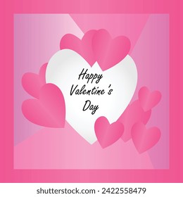 Happy valentines day. Vector banner, greeting card, flayer, poster,  with text Happy valentines day