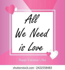 Happy valentines day. Vector banner, greeting card, flayer, poster,  with text Happy valentines day