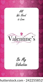 Happy valentines day. Vector banner, greeting card, flayer, poster,  with text Happy valentines day