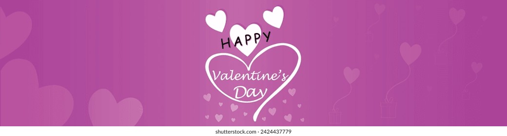 Happy valentines day. Vector banner, greeting card, flayer, poster,  with text Happy valentines day