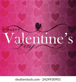 Feliz día de San Valentín. Vector banner, tarjeta de felicitación, flayer, cartel, con texto Feliz día de San Valentín