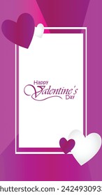 Happy valentines day. Vector banner, greeting card, flayer, poster,  with text Happy valentines day