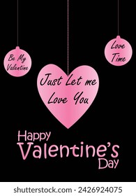 Happy valentines day. Vector banner, greeting card, flayer, poster,  with text Happy valentines day