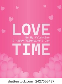 Happy valentines day. Vector banner, greeting card, flayer, poster,  with text Happy valentines day