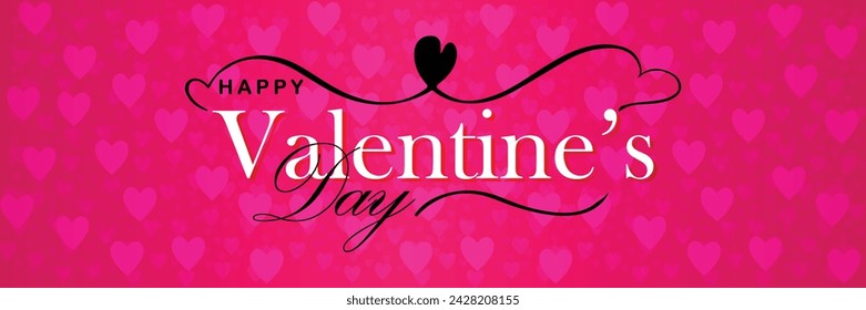 Happy valentines day. Vector banner, greeting card, flayer, poster,  with text Happy valentines day