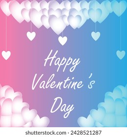 Happy valentines day. Vector banner, greeting card, flayer, poster,  with text Happy valentines day