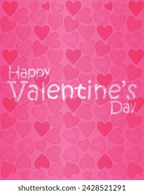 Feliz día de San Valentín. Vector banner, tarjeta de felicitación, flayer, cartel, con texto Feliz día de San Valentín