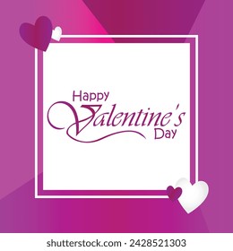 Feliz día de San Valentín. Vector banner, tarjeta de felicitación, flayer, cartel, con texto Feliz día de San Valentín