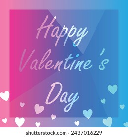 Feliz día de San Valentín. Vector banner, tarjeta de felicitación, flayer, cartel, con texto Feliz día de San Valentín