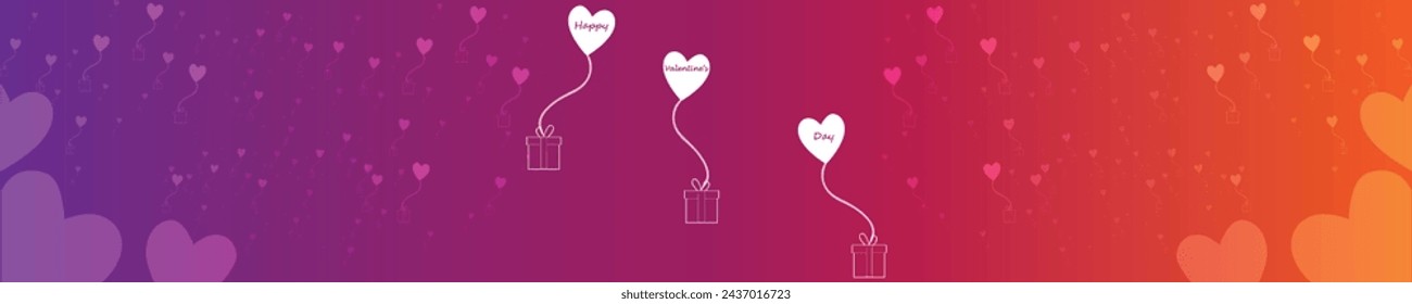 Feliz día de San Valentín. Vector banner, tarjeta de felicitación, flayer, cartel, con texto Feliz día de San Valentín