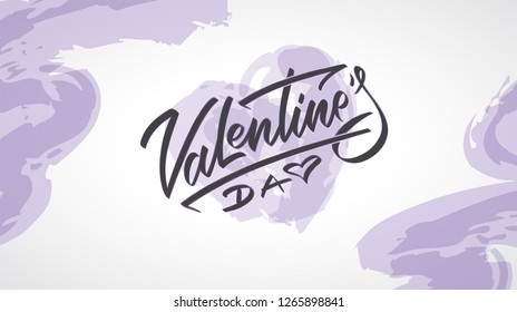 Happy Valentine's day vector card. Happy Valentine's Day lettering. Hand drawn heart.