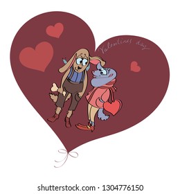 Happy valentines day, vector card