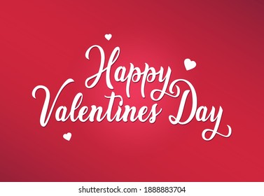 Happy Valentine's day vector card on red background. . Happy valentine's day lettering text. 
Valentine's day congratulations. 