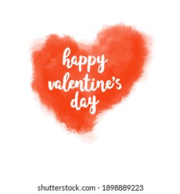 Feliz día de San Valentín vectorial. Felices letras del Día de San Valentín. La mano atrajo el corazón. Tarjeta de saludo de San Valentín con texto escrito a mano. Postal romántica. Diseño para el Día de San Valentín.