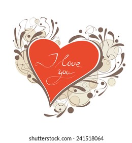 Happy Valentine's Day vector card with hand written text