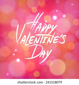 Happy Valentine's Day vector card with hand written text