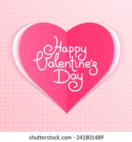 Happy Valentine's Day vector card with hand written text