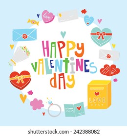 Happy Valentines Day vector card