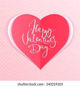 Happy Valentine's Day vector card with hand written text