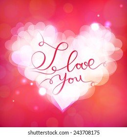 Happy Valentine's Day vector card with hand written text