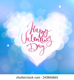 Happy Valentine's Day vector card with hand written text