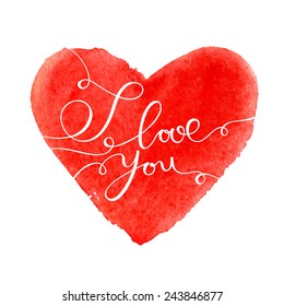 Happy Valentine's Day vector card with hand written text