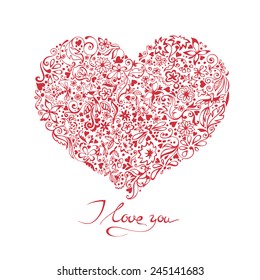 Happy Valentine's Day vector card with hand written text