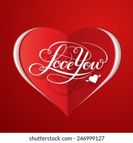Happy Valentine's Day vector card with cool lettering