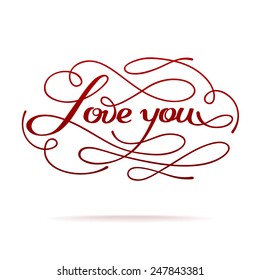 Happy Valentine's Day vector card with hand written text
