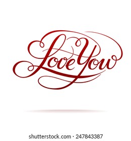 Happy Valentine's Day vector card with hand written text