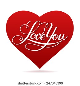 Happy Valentine's Day vector card with hand written text