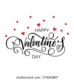 Happy Valentine's day vector card. Happy Valentine's Day lettering. 