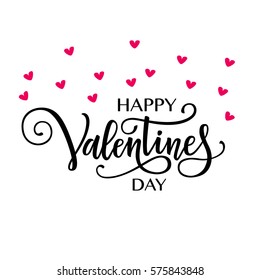 Happy Valentine's day vector card. Happy Valentine's Day lettering. 