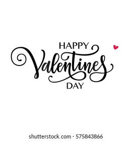 Happy Valentine's day vector card. Happy Valentine's Day lettering. 