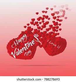 Happy Valentines Day. vector card. Happy Valentine's Day Red Heart.