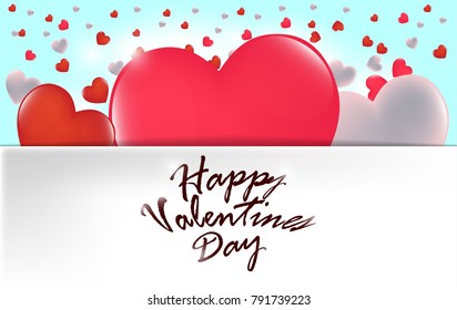 Happy Valentine's day vector card. Happy Valentine's Day lettering.