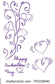 Happy Valentine's day vector card. Happy Valentine's Day lettering.