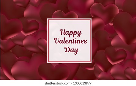 Happy Valentine`s Day vector concept. Valentine`s day background illustration. Red Heart design. Save date holiday card. Vector illustration.