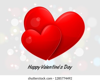 Happy Valentines Day Vector with Couple Hearts Illustration for invitation, flyer and greetings.