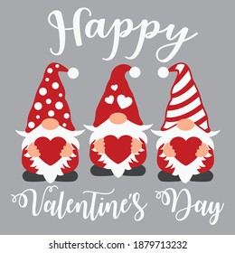 Happy Valentine's day vector design, Valentine's day gnomes cut file