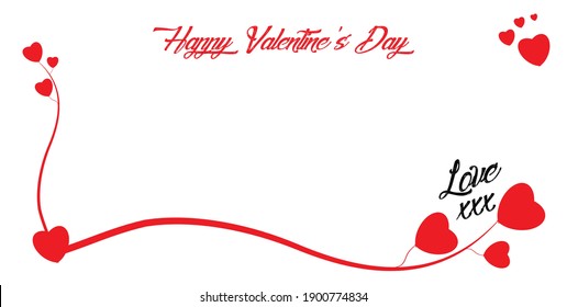 Happy Valentine's Day vector design. Note paper, message background.
