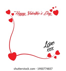 Happy Valentine's Day vector design. Note paper, message background.