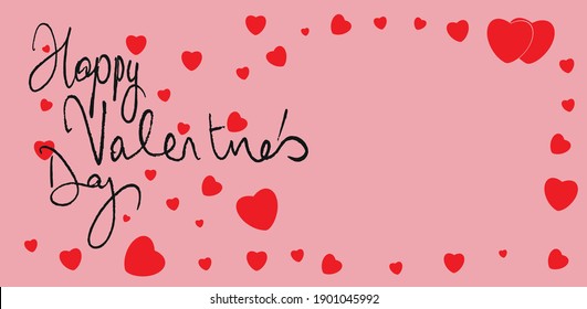 Happy Valentine's Day vector design. Note paper, message background.