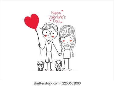 diseño de vector de día feliz de San Valentín