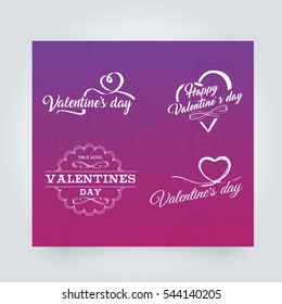 Happy Valentines Day Vector Design Elements. Set of calligraphic elements, Heart Symbols, Badges, Labels and Cards.