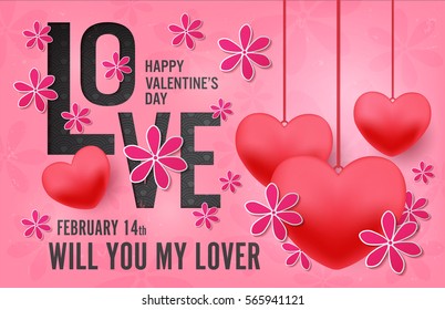 happy valentines day vector design