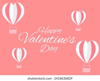 Happy Valentine's Day | Vector Eps Pink Air Balloon 