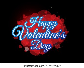 Happy Valentine's Day Vector Greeting Card Lettering Background Design with typography text sign for Flyer, Poster, Banner. Isolated on Bokeh  Background, Vector Illustration EPS10